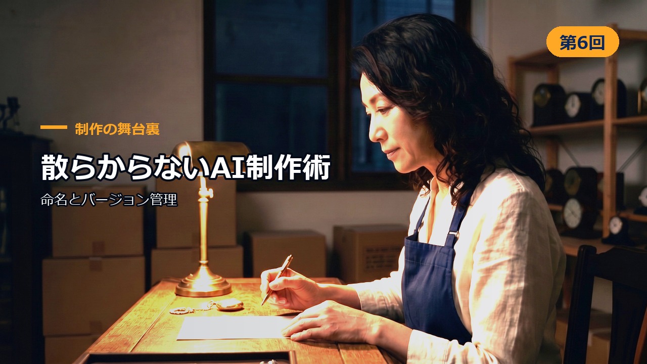制作の舞台裏 第6回 散らからないAI制作術 ― 命名とバージョン管理