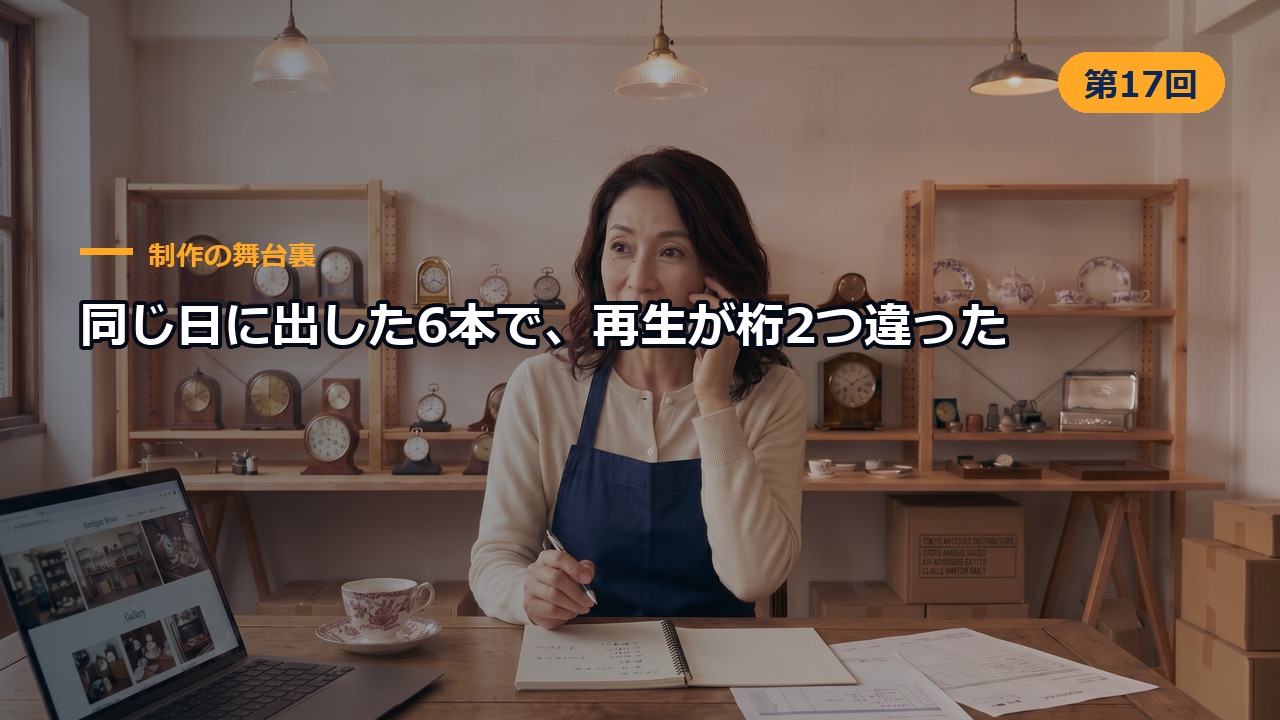 制作の舞台裏 第17回 同じ日に出した6本で、再生が桁2つ違った