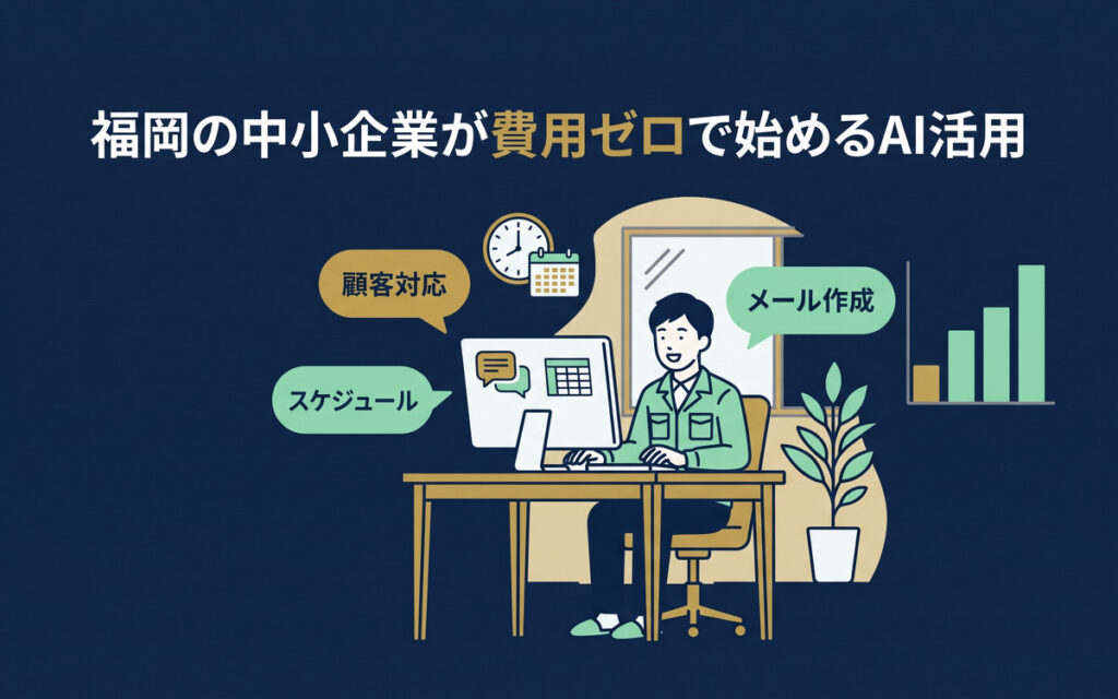 AI活用ガイド｜福岡の中小企業が費用ゼロで始めるAI活用｜最初の5業務